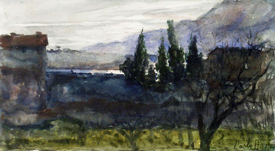 LANDSCAPE WITH TREES AND HOUSES