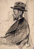 PORTRAIT OF A MAN WITH BEARD AND HAT, IN PROFILE