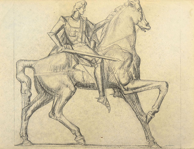 STUDY FOR AN EQUESTRIAN MONUMENT, IN PROFILE