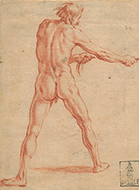 NAKED MAN PULLING A ROPE