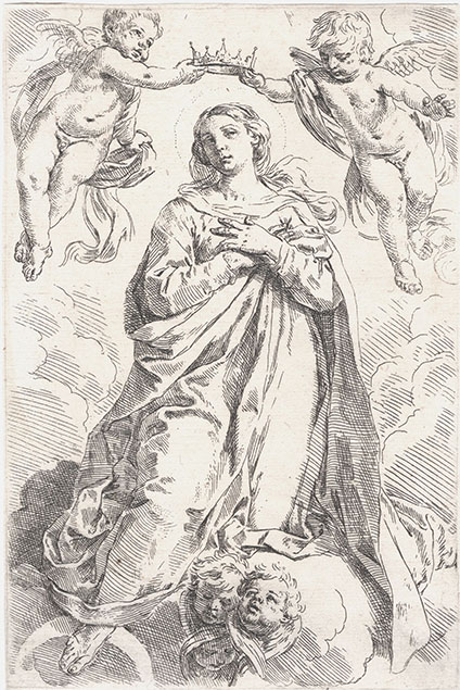 THE VIRGIN BEING CROWNED BY TWO ANGELS