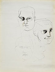 FOUR STUDIES OF MALE HEADS