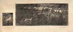 A PAIR OF ETCHINGS PRINTED ON ONE SHEET