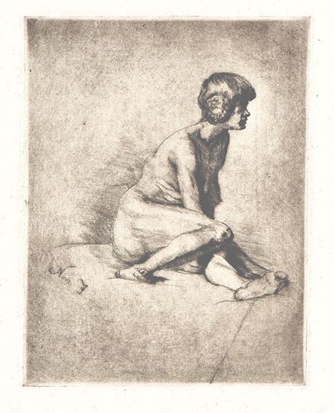 FEMALE NUDE SEATED IN PROFILE TO RIGHT