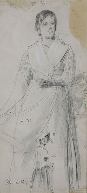 STANDING FEMALE FIGURE AND OTHER STUDIES