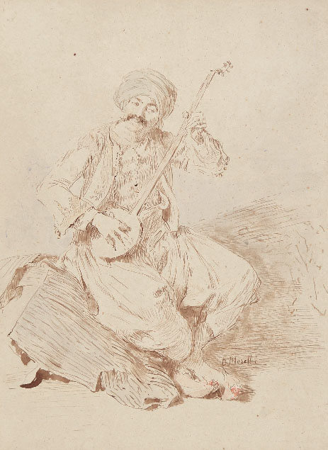 AN ARAB PLAYING THE LUTE