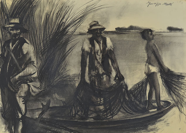 FISHERMEN ON THE PO RIVER