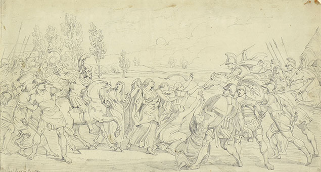 THE SABINE WOMEN INTERPOSING THEMSELVES TO SEPARATE THE ROMANS AND SABINES