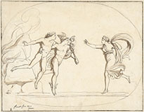 HERMES BRINGS PROTESILAUS BACK TO HIS WIFE LAODAMIA FROM THE UNDERWORLD