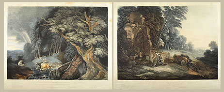 TWO ETCHINGS, AFTER WILLIAM HODGES AND THOMAS GAINSBOROUGH