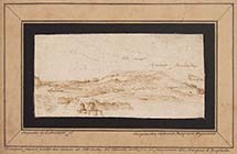 SKETCH OF A HILLY LANDSCAPE WITH NOTES