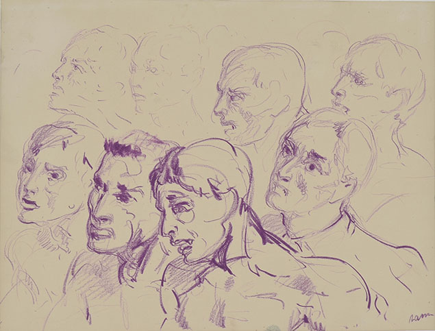 EIGHT STUDIES OF MALE HEADS