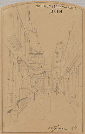 VIEW OF NORTHUMBERLAND PLACE, BATH, 1881