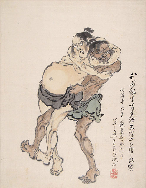 TWO SUMO WRESTLERS FIGHTING